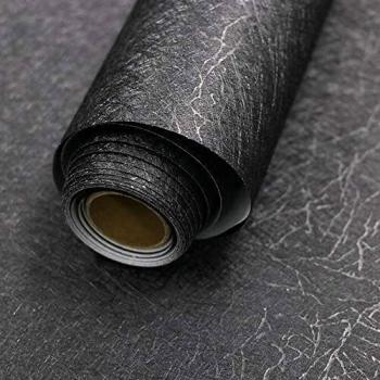 Papel Adhesivo Para Muebles Negro 40 cm x 300 cm Papel Tapiz Impermeable Pelado Autoadhesivo Para Decoración De Paredes Encimera De Cocina Encimera De Baño