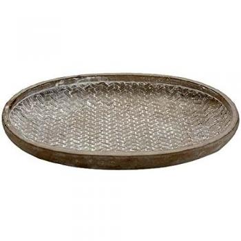 Ibergarden S3606628 Plato Ovalado Cemento, 36 x 5 x 28 cm