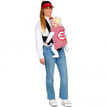 Disfraz de Palomitas de Maíz para Adulto con Vendedor y Cubremochila