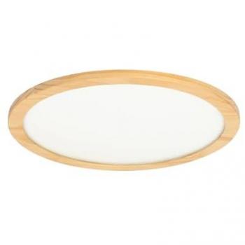 Lucande Plafón LED Joren, Ø 48 cm, madera marrón, CCT, control remoto, lámpara de techo tradicional para salón y comedor
