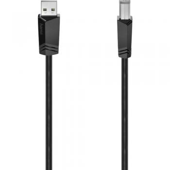 Cable USB de 3 metros Hama 00200603 con doble protección, velocidad de 480 MBit/s - Negro