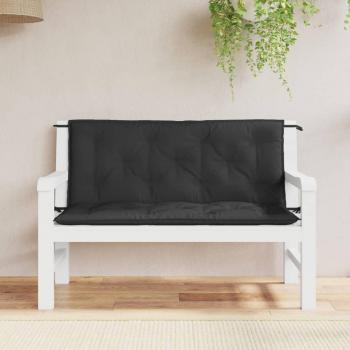 Cojín para balancín de tela negro 120 cm, tejido Oxford, dimensiones 120x(50 + 50) cm, grosor 7 cm