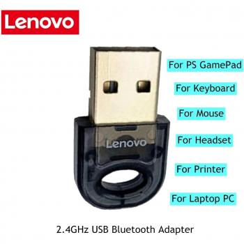 Adaptador USB Bluetooth 5.0 Lenovo LX1815 3Mbps 2.4GHz para PC, Altavoces, Ratón y Teclado, Receptor de Audio inalámbrico negro