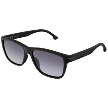 Police Unisex Square Black Sunglasses with Gradient Lens, Size: One Size