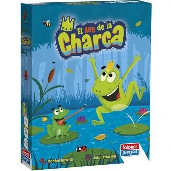 Juego de Mesa El Rey de la Charca Falomir - Estrategia, Competitivo, Para Niños, Salto en Nenúfares, Incluye 5 Tipos de Insectos