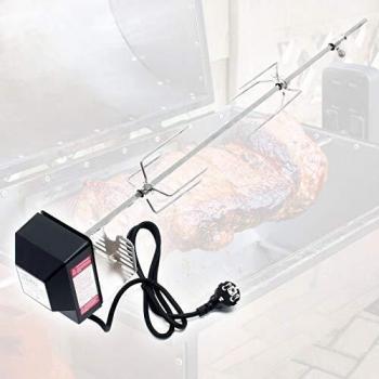 Pincho Giratorio BBQ 70 cm Acero Inoxidable con 2 Agujas de Carne