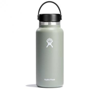 Botella de agua portátil Hydro Flask Tap Flexible Ancha 24 Transparente de acero inoxidable
