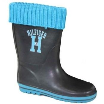 Tommy Hilfiger - Botas de goma para niña negro Schwarz / Türkis 31