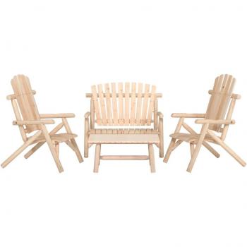 vidaXL 4 Piece Garden Lounge Set Solid Wood Spruce