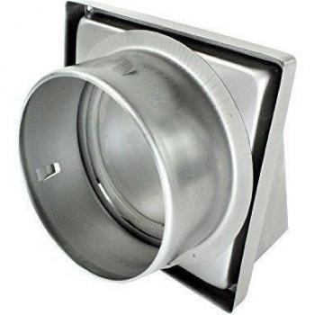 Spares2go Extractor Externo de Acero Inoxidable con Tapa de ventilación de Pared con Solapa Acolchada y no Retorno
