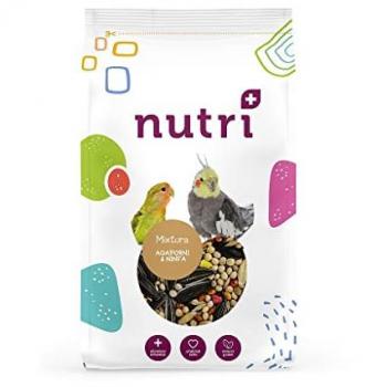 Nutriplus Bolsa Mixtura Ninfa y Agaporni - Alimento completo y equilibrado para loros exóticos, mezcla de semillas de alta calidad, favorece la salud y bienestar de agaporni y ninfas, nutrición