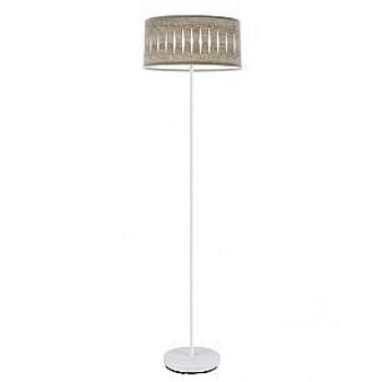 Lámpara de Pie Salon Piron 1xe27 Blanco/Madera Gris 165x40x40 cm marca FABRILAMP