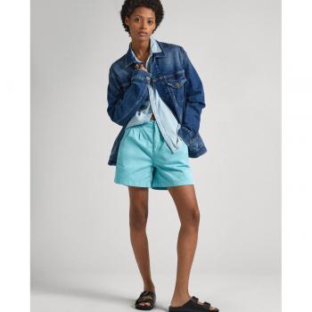 Pepe Jeans - Short de mujer estilo chino Vania azul con pinzas delanteras
