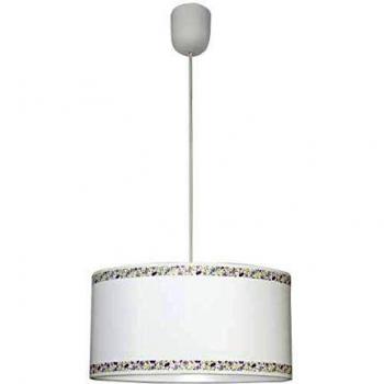 Colgante Cenefa Blanco/lila 1xe27 Regx35d