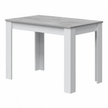 Mesa auxiliar Cloe para Cocina o Salón en Color Blanco Artik y Cemento, diseño Moderno, dimensiones 78x109x67 cm