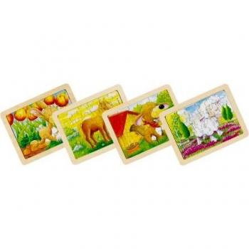 Puzzle de Madera de Animales, set de 6 piezas