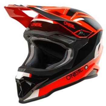 O'Neal 1SRS Youth Helmet Stream V.24 Casco de Motocross para Niño Negro-Rojo, ABS, Forro Confort, Rejillas de Ventilación y Refrigeración, Talla M