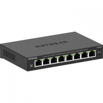 Switch Gigabit Ethernet 8 Puertos Netgear GS308E - SOHO Plus, L2/L3, PoE, Montaje en Escritorio o Pared