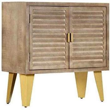 vidaXL Madera de Mango Maciza y Hierro Fundido Aparador 80x35x80cm Mobiliario