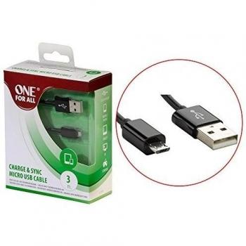 One For All Cable de 3 M cc3314 de carga y sincronización Micro USB - Negro