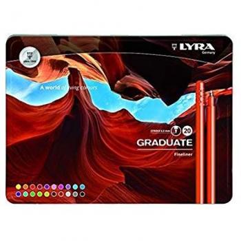 LYRA Pack de 20 rotuladores de Punta sintética, Multicolor, 25.0 x 1.5 x 18.5 cm