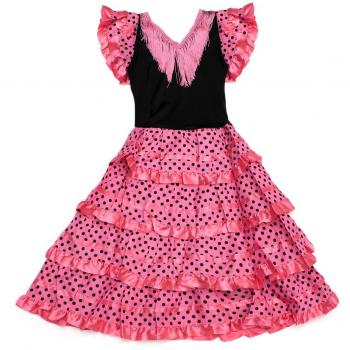 Vestido Flamenco VS-NROSA-LN10 - Elegante Vestimenta de Baile en Color Rosa Talla 10