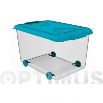 Plastiken M259222 - Caja multi-box 70 l con ruedas lila