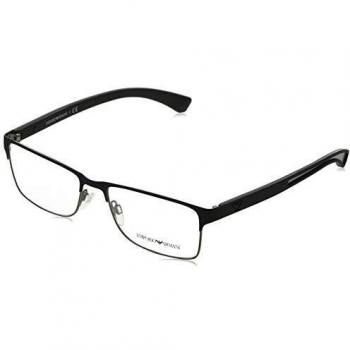 EMPORIO ARMANI BLACK RUBBER/MATTE GUNMETAL WITH DEMO LENS