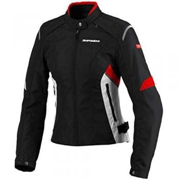 SPIDI Chaqueta Flash Tex para mujer, color negro, blanco y rojo, talla XL