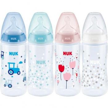 NUK First Choice+ Baby Bottle, Polypropylene (PP), Silicone Teat Size 2 (6-18 Months), Large (L) Flow Control, 300ml