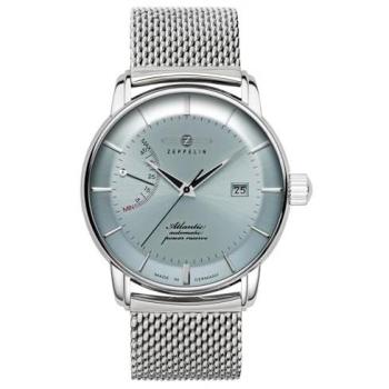 Zeppelin Atlantic Automatic Men's Watch with Ice Blue Dial, 41mm Stainless Steel, Made in Germany