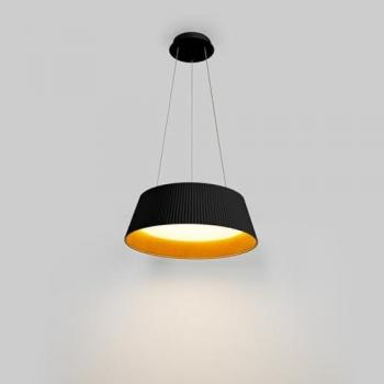 Lámpara Colgante LED CCT 24W Efecto Madera Ø46cm - Negro