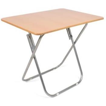 Mesa Plegable Portátil de Madera y Metal - Color Natural - Varias Medidas - Ideal para Cocina, Terraza o Jardín