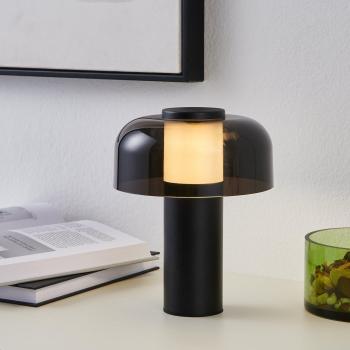 Lámpara de Mesa LED Recargable Ponente Ø 16 cm Negra CCT Atenuable