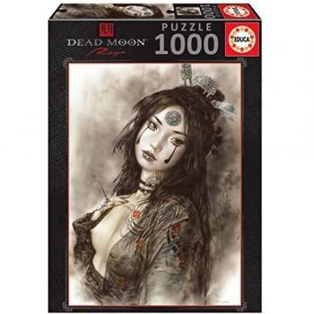 Educa - Dead Moon, Luis Royo , Puzzle de 1,000 piezas , Medida aproximada: 48 x 68 cm , Incluye Fix Puzzle para colgar el puzzle una vez finalizado , A partir de 14 años