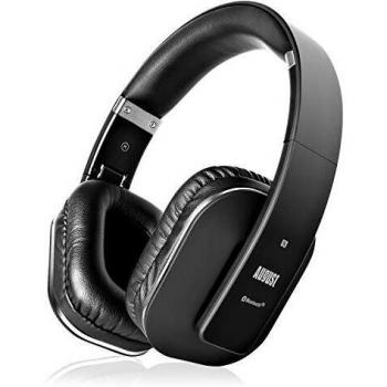 Over Ear Wireless Bluetooth Headphones with Mic - August EP650 - Custom App for Easy EQ Sound Control, aptX Low Latency, NFC, Rich Bass Clear Sound, 30 days Stand By High-Performance Comfort [Black]