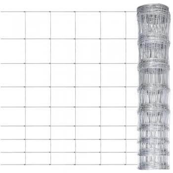 Valla de jardín de acero galvanizado plateado 50x1,2 m