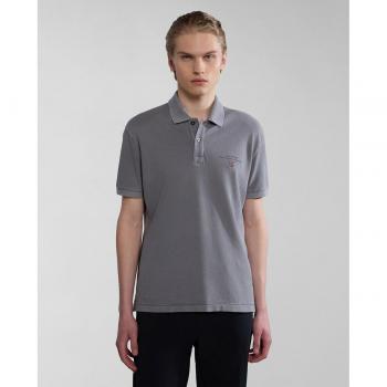 Napapijri Men's Elbas SS 4 Regular Fit Gray Cotton Polo Shirt