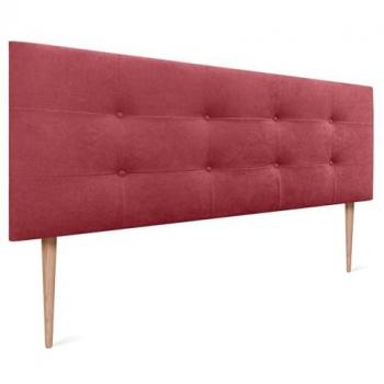 Cabecero Acolchado Capitone Tapizado en Tela Acualine Rojo 145x115cm con 8cm de Grosor para Camas Matrimonio e Individual