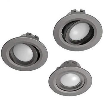 Juego de 3 Focos LED Empotrables WiFi Dimmables, Níquel Satinado, 350Lm, 5W