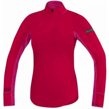 Gore Running Wear Air Zip - Camiseta manga larga para mujer, color rosa, talla L