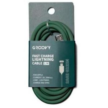 Cable Groovy USB 2.0 a USB-C Apple Lightning 1 metro color verde salvia