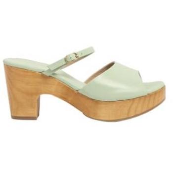 Zuecos de piel Neosens para mujer S3273 verde con tacón de 8cm - Casual - Outlet 2024