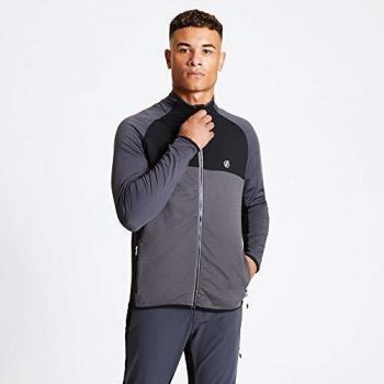 Dare2b Riform Ii - Chaqueta Intermedia De Tejido Ligero Y Elástico Core De Secado Rápido Y Bolsillos Con Cremallera Stretch Midlayer, Hombre, Aluminium Grey/Ebony, M