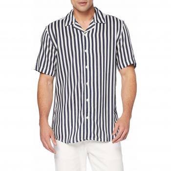 Only & Sons NOS onsWAYNE SS Striped Viscose Shirt Noos Camisa Casual Azul Dress Blues, M para Hombre