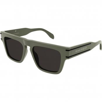Alexander McQueen AM0397S Col. 005 Men's Square Green Sunglasses, Selvedge Lines Rectangular, Size: 52 MM