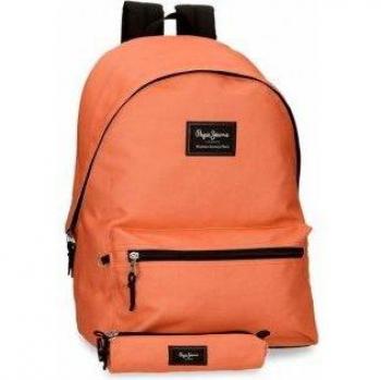 Pepe Jeans Aris Mochila para Portátil con Estuche Escolar 15.6 Naranja