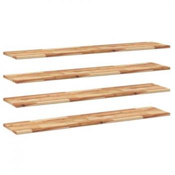 Estante flotante 4 uds madera acacia acabado aceite 120x30x2 cm Marrón