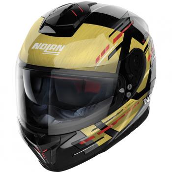 Casco Integral Nolan N80-8 Meteor N-COM Negro 69 con sistema de comunicación N-Com, diseño aerodinámico, visera anti-rayaduras, interior desmontable y lavable, homologación ECE 22.05