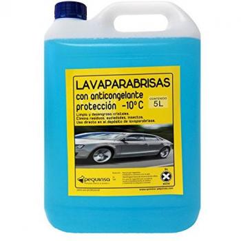 PEQUINSA Liquido Limpiaparabrisas, antimosquitos con anticongelante. Envase 5 litros.